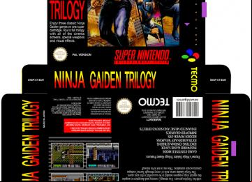 NINJA GAIDEN TRILOGY CAJA BOX PORTRAIT SNES SUPER NINTENDO RETRO REPRO NINTENDO