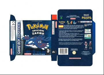POKEMON ZAFIRO CAJA BOX PORTRAIT RETRO REPRO GAME BOY ADVANCE GBA NINTENDO